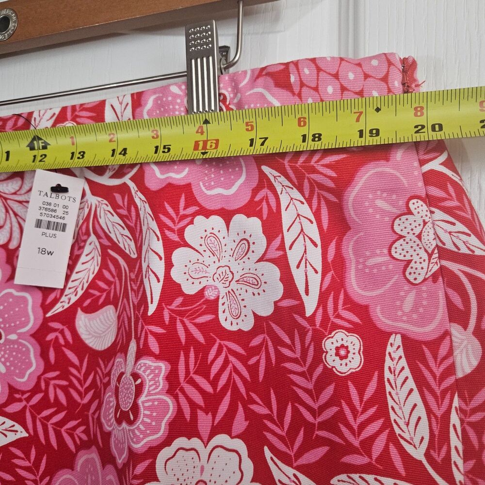 New Talbots Plus Size 18 Spring Floral Skirt Pinks Lined Knee Legnth - Picture 9 of 10